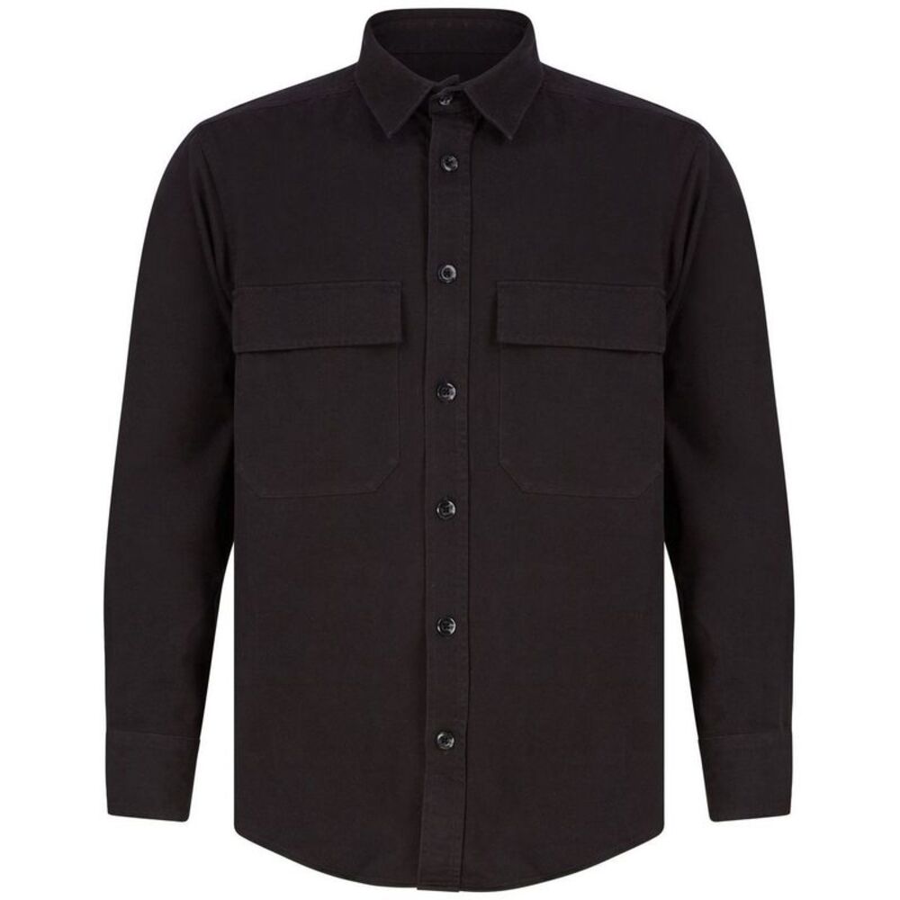 Front Row Unisex Adult Cotton Drill Overshirt / Black